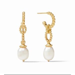 JULIE VOS • Marbella Midi Hoop & Pearl Charm Earrings